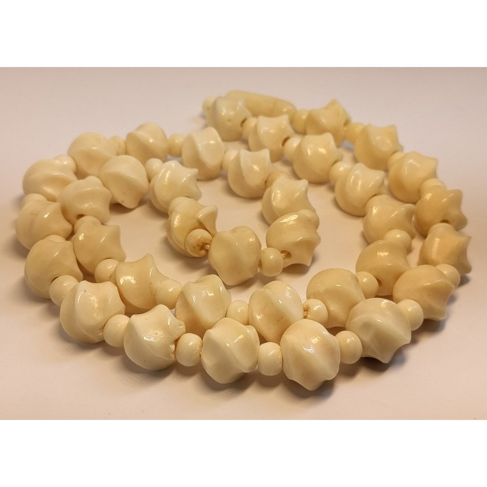 Carved Bovine Bone Necklace